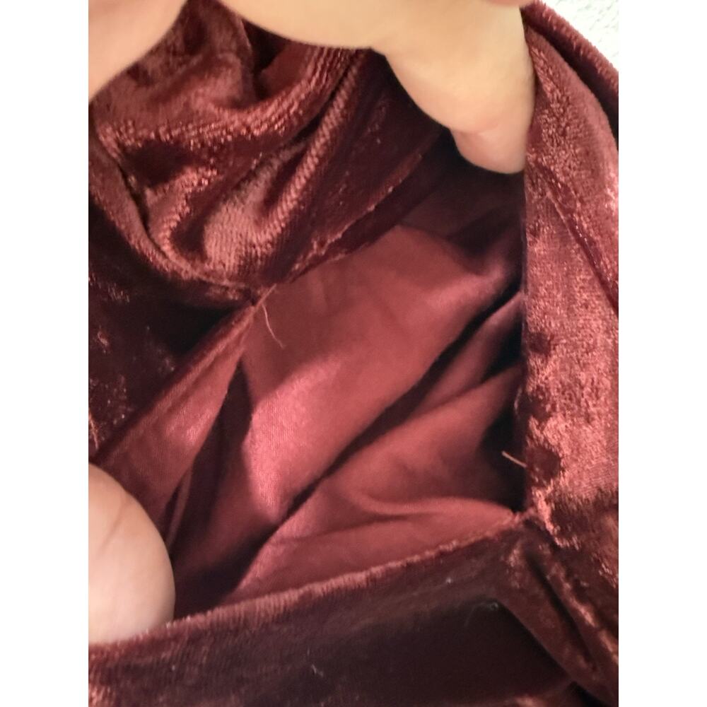 NWT Anthropologie Somerset Maxi Women Dress Velvet Edition Wine Size M - Picture 9 of 10